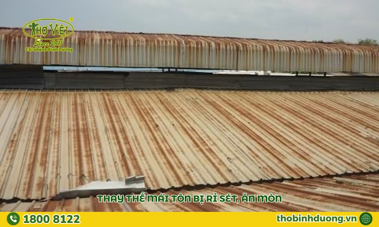 Thay mái tôn bị rỉ sét, ăn mòn