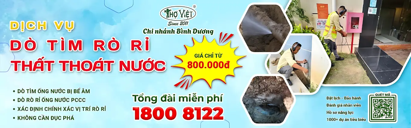 Trang giới thiệu dịch vụ kỹ thuật Thợ Bình Dương