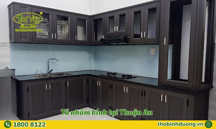 Dịch vụ thi công tủ nhôm kính Thuận An