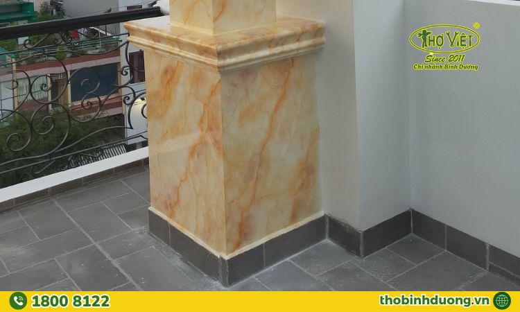 Dịch vụ sơn giả đá cột tường Bình Dương
