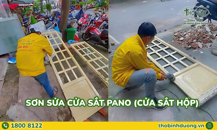 Dịch vụ sơn sửa cửa sắt Pano (cửa sắt hộp) Bình Dương