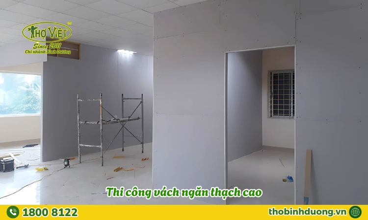 Thi công vách ngăn thạch cao Bình Dương