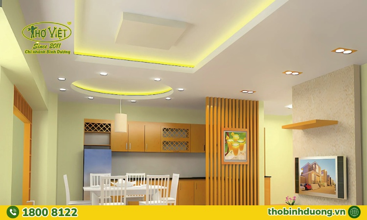 Thợ Bình Dương thực hiện lắp đặt trần vách thạch cao chuyên nghiệp