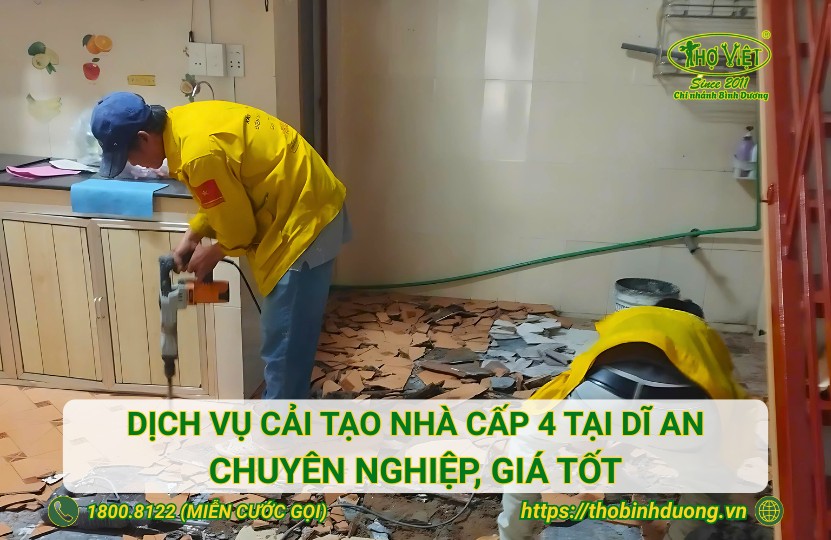 Báo giá dịch vụ cải tạo nhà cấp 4 tại Dĩ An
