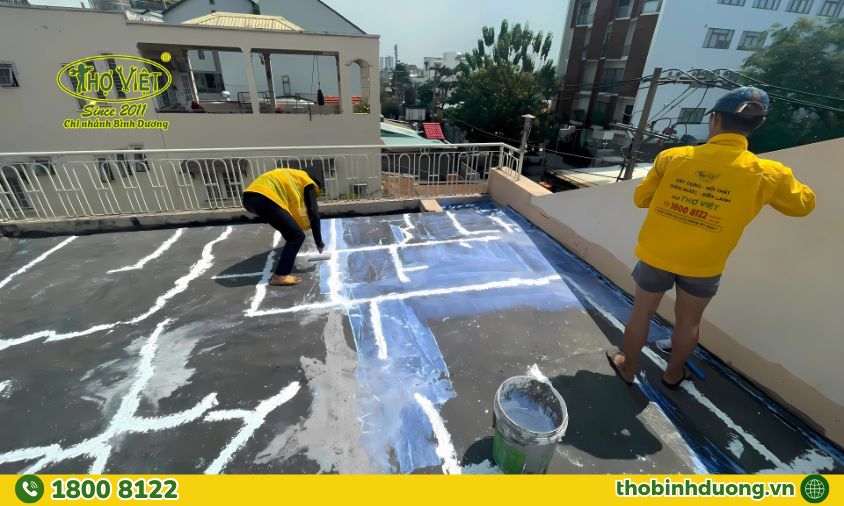 Chống thám sân thượng, sàn mái bê tông, chống thấm nhà vệ sinh