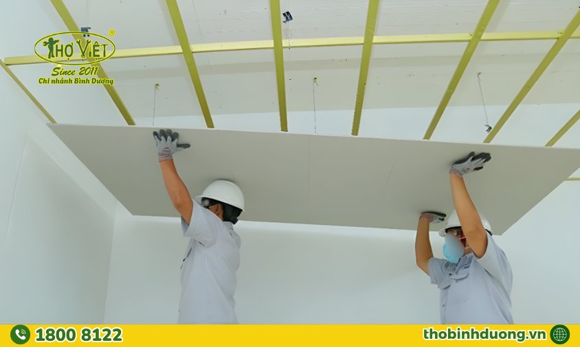 Dịch vụ thi công tấm thạch cao 1220x2440mm Thợ Bình Dương