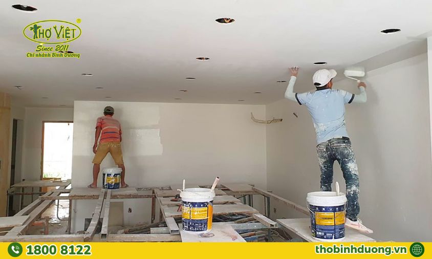 Dịch vụ sơn văn phòng, sơn phòng trọ, nhà trọ Thợ Bình Dương