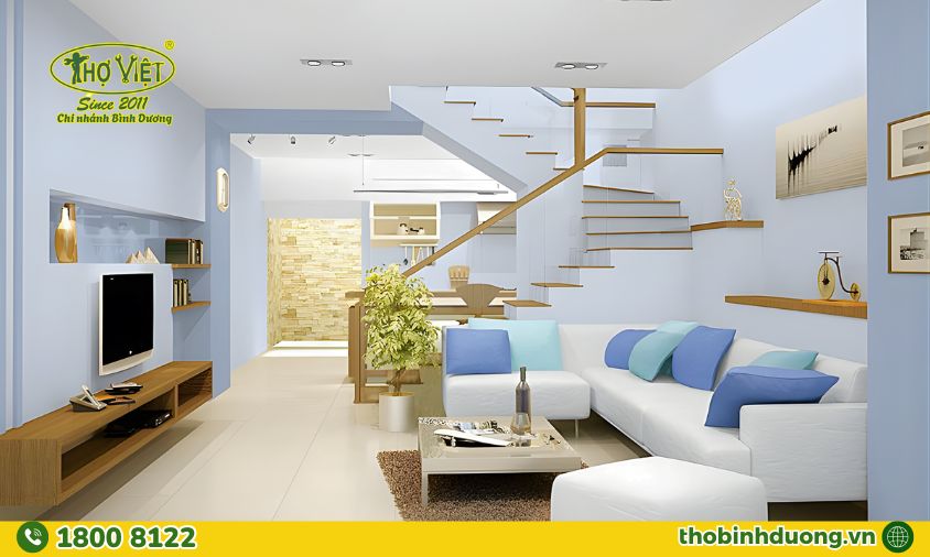 Dịch vụ sơn phòng khách, sơn phòng bếp, nhà bếp Bình Dương