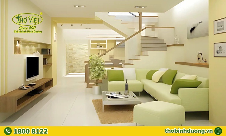 Màu sơn nhà đẹp: Vàng chanh nhạt và vàng nắng nhẹ