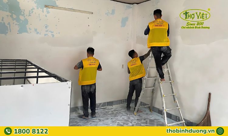 Quy trình thực hiện sơn nhà 2 tầng cũ Thợ Bình Dương