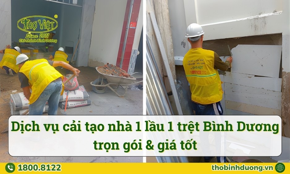 Báo giá cải tạo nhà 1 lầu 1 trệt Bình Dương