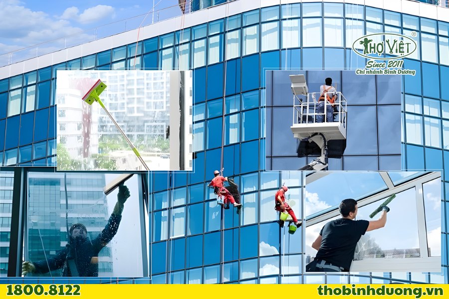 Quy trình lau kính nhà xưởng Bình Dương