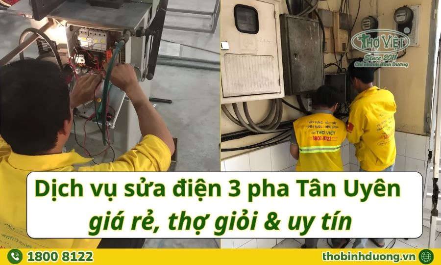 Báo giá sửa điện 3 pha Tân Uyên