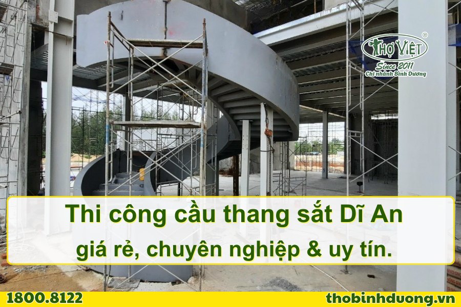 Báo giá thi công cầu thang sắt Dĩ An