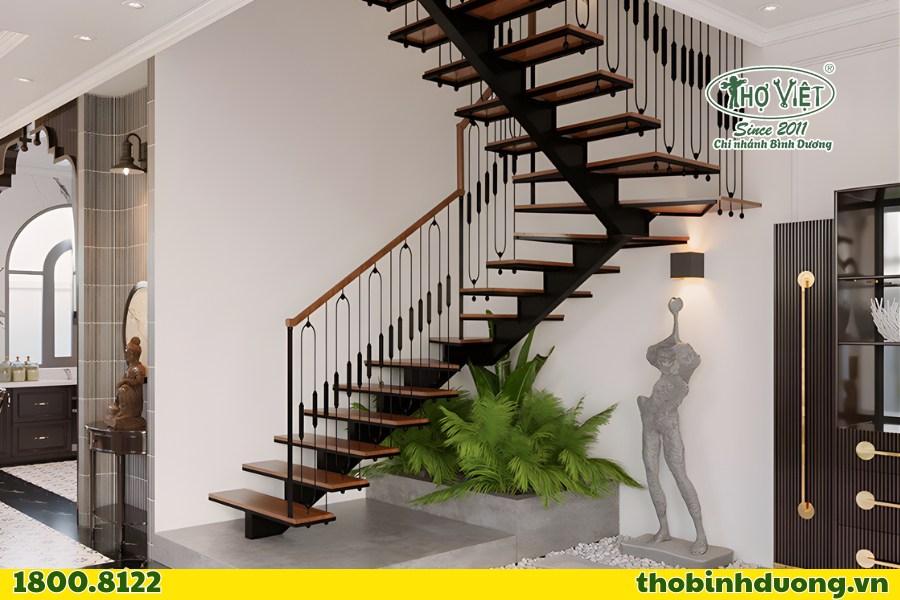 Cầu thang sắt dạng xương cá