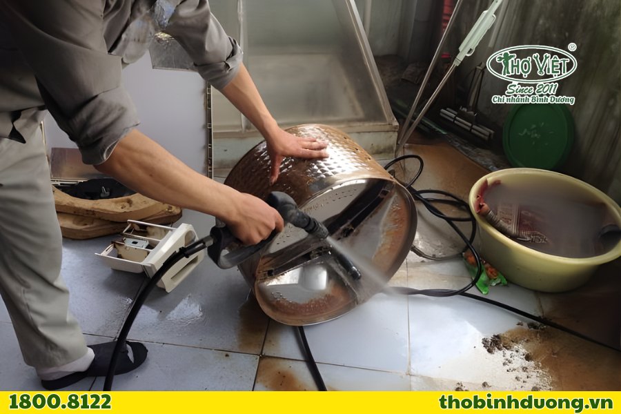 Khu vực có dịch vụ vệ sinh máy giặt