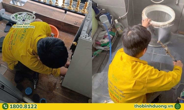 Quy trình vệ sinh máy giặt Dĩ An nhanh chóng