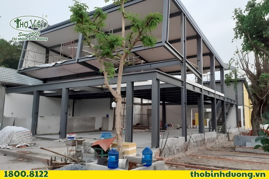 Khu vực làm nhà tiền chế An Bình