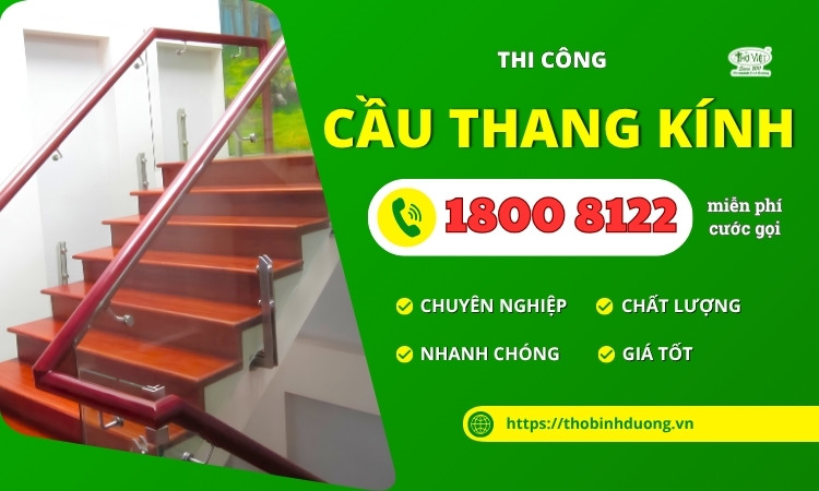 Báo giá thi công cầu thang kính Bình Dương