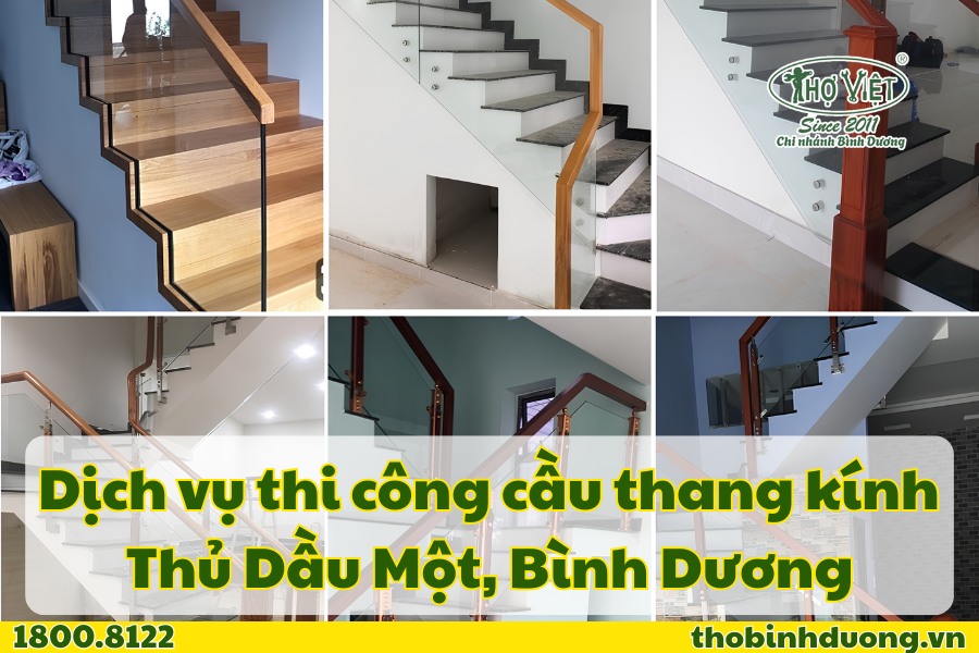Báo giá thi công cầu thang kính Thủ Dầu Một