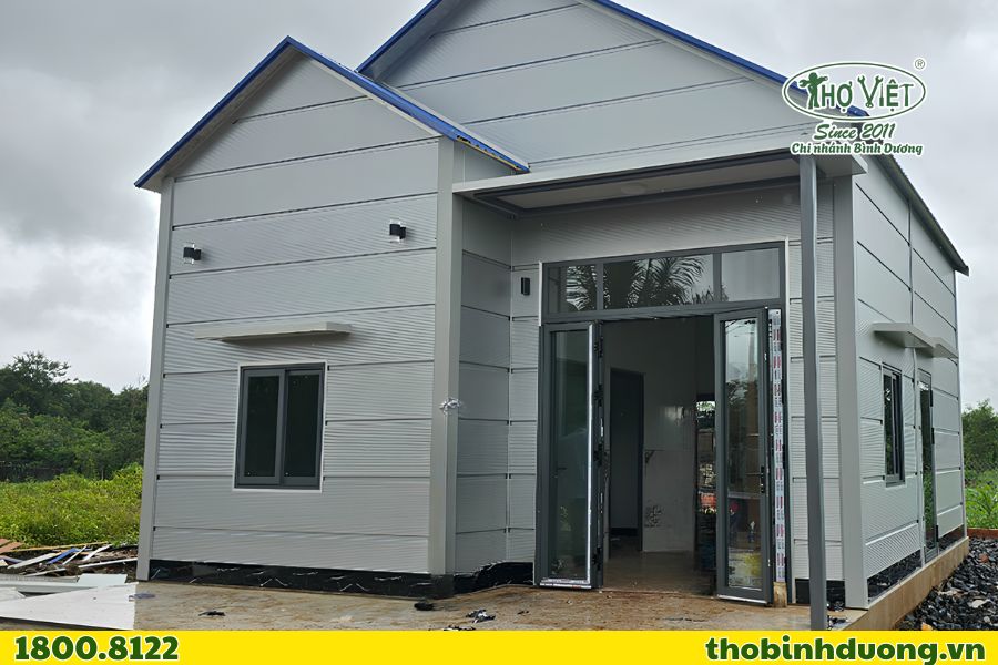 Khu vực có thợ thi công nhà tiền chế Bình Nhâm