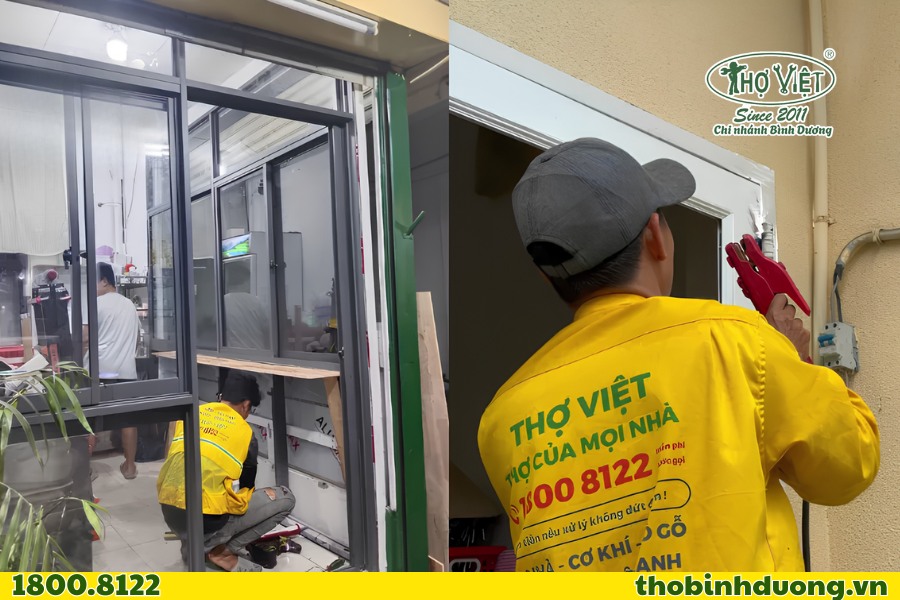 Thợ Bình Dương chuyên sửa chữa và cân chỉnh các loại cửa nhôm Xingfa, nhôm hệ