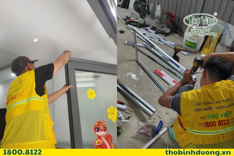 Khu vực có thợ sửa cửa nhôm kính Dĩ An