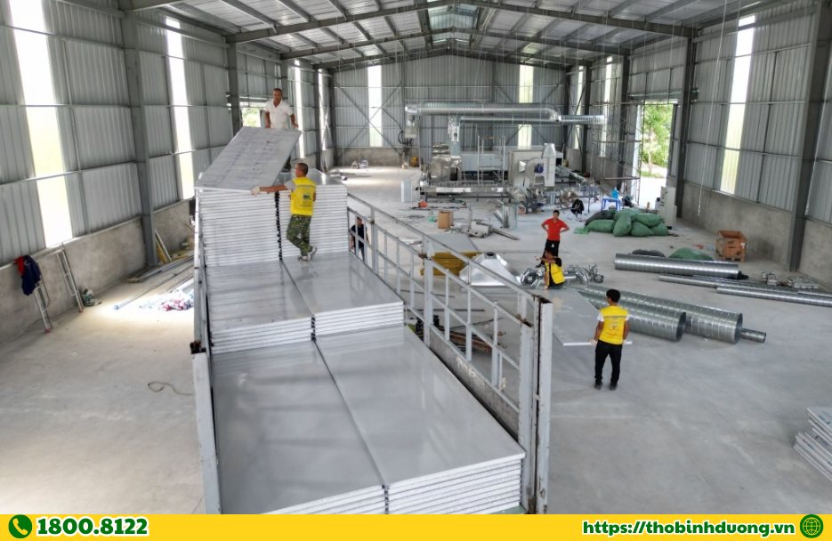 5 bước thi công vách Panel Hòa Lợi, Bến Cát