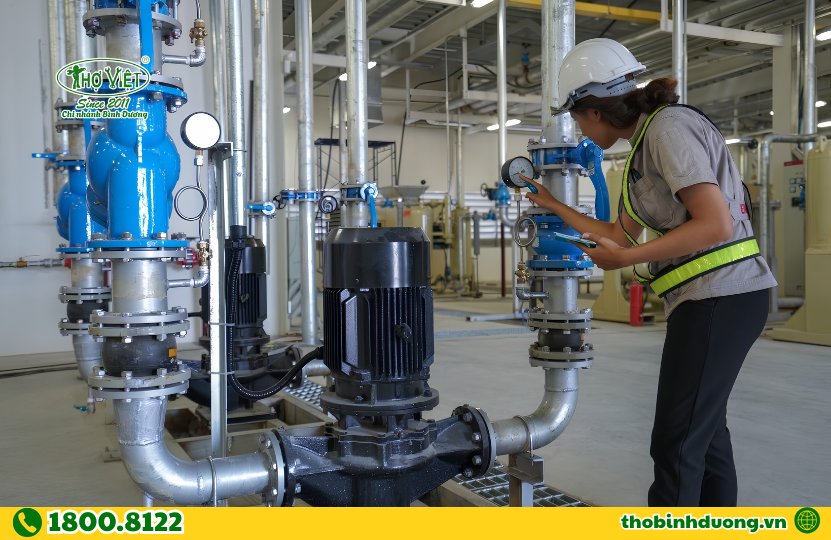 Khu vực lắp máy bơm Dĩ An