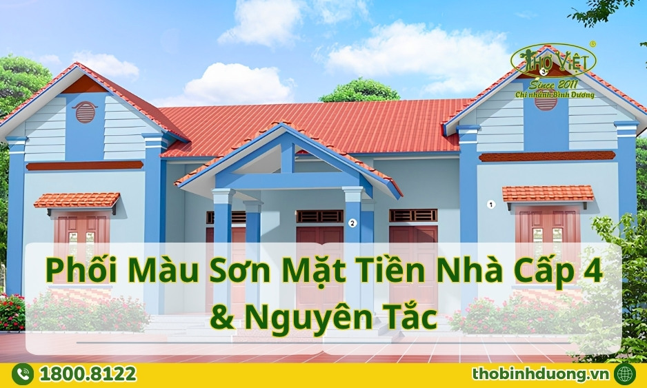 Nguyên tắc phối màu sơn mặt tiền nhà cấp 4