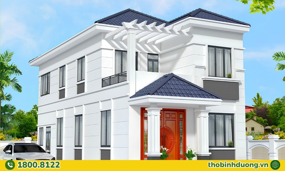 Gợi ý mẫu nhà cấp 4 sơn màu trắng sứ đẹp
