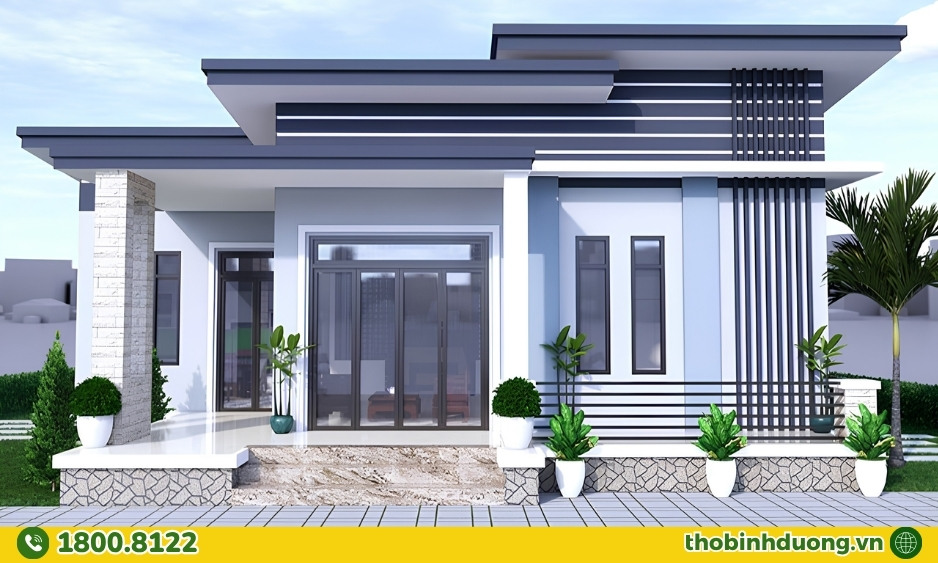 Sơn mặt tiền nhà màu xám ghi