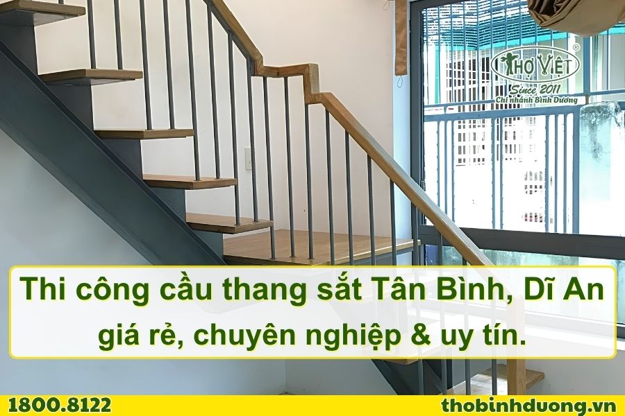 Báo giá thi công cầu thang sắt Tân Bình, Dĩ An