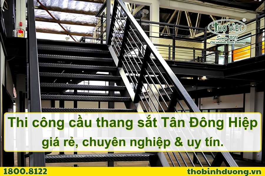Báo giá thi công cầu thang sắt Tân Đông Hiệp