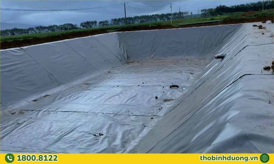 Khu vực có thợ thi công màng chống thấm hdpe
