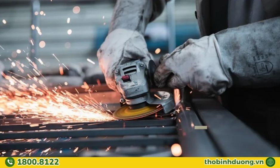 Hàn, cắt, thay thế linh kiện cửa sắt