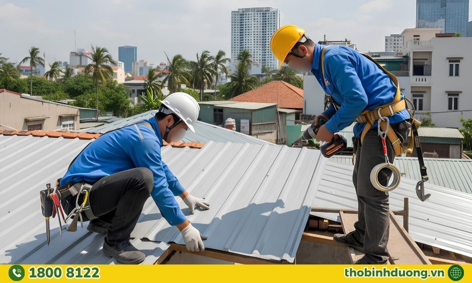 Thay mái tôn nhà xưởng Bình Thắng