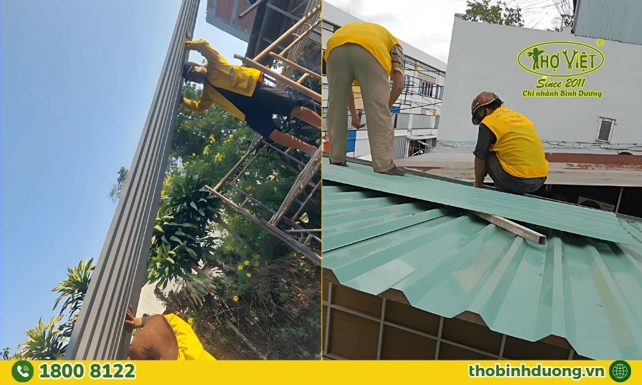 Khu vực dịch vụ thay mái tôn